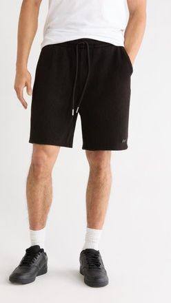 Honor The Gift Rib Knit Stretch Cotton Blend Drawstring Shorts in Black at Nordstrom, Size Xx-Large