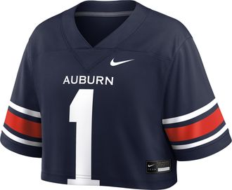 Nike Auburn Nike Womens Dri-FIT College Cropped Game Jersey in Blue | NFCT0EZYAUN-YZD