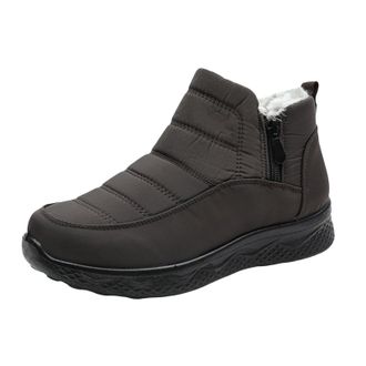 Generic Snow Boots Womens Outdoor Fur Lining Winter Shoes Waterproof Warm Hiking Booties Cold Weather Anti Slip Lightweight Ankle Bootie Ladies Slip On Boots 