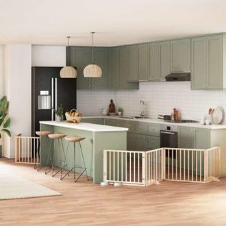 vidaXL Puerta Para Perros Plegable 8 Paneles Madera De &Aacute;lamo 640 Cm Vidaxl
