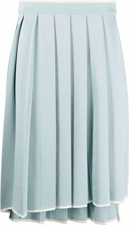 Thom Browne high-low pleated skirt - men - Silk/Cotton - 5 - Blue