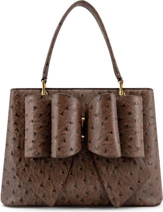 Like Dreams Womens Remi Embossed Bow Satchel Bag In Brown