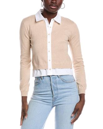 Naadam Mixed Media Cashmere-Blend Cardigan