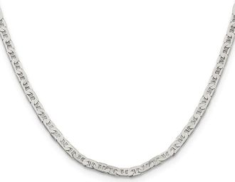 Diamond2Deal Sterling Silver 3mm Flat Anchor Chain Necklace