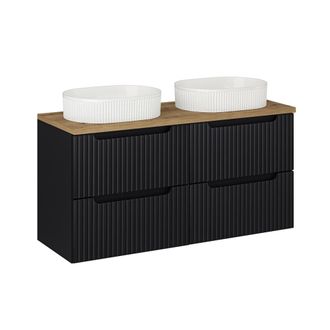 Petits Meubles Mueble lavabo 4 cajones estratificado Negro marr&oacute;n
