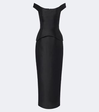 Solace London Vestido de fiesta Pieta de sat&eacute;n con peplum