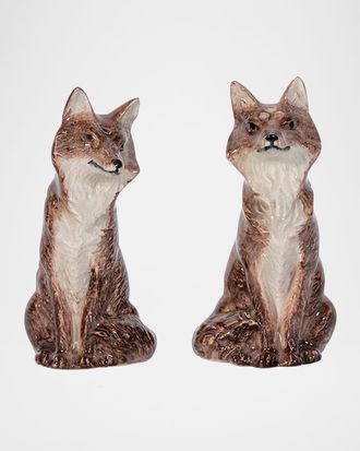 Juliska Clever Creatures Louis and Marie Fox Salt and Pepper Shakers