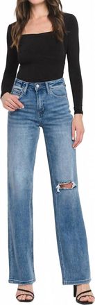 Flying Monkey Leslie Super High Rise 90s Vintage Flare Jeans In Crush