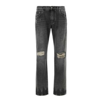 Dolce & Gabbana Straight Jeans, male, Black, Size: L Straight Jeans