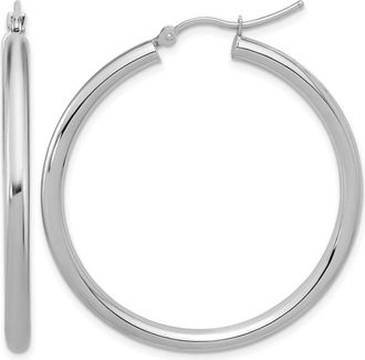 Diamond2Deal 14k Gold Polished 3mm Polished Hoop Earrings