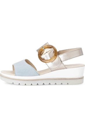 Gabor Womens Strappy Wedge Sandal In Cielo/cloud