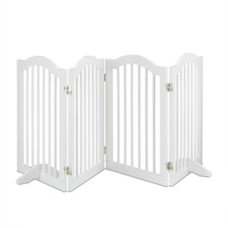 Relaxdays Relaxdays - Cancelletto per Animali, Barriera Protettiva per Cani e Gatti, Recinzione Scale, HxL: 70 x 205,5 cm, Bianco