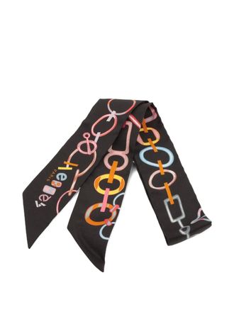 Herm&egrave;s 2023 Do Re Boucles print scarf - Marrone