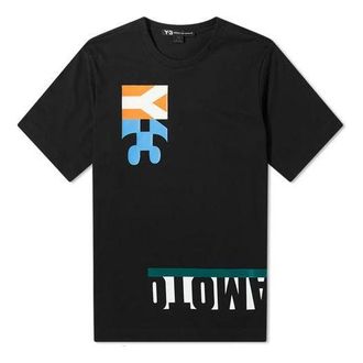 adidas Y-3 Unisex Multi Block Graphic Printing Tee Black FN5727