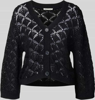 Tom Tailor Denim Relaxed Fit Strickjacke aus Baumwoll-Mix in Black, Größe XS