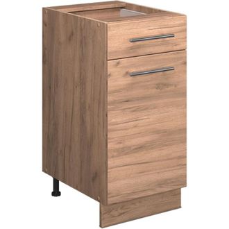 Vicco Mueble Bajo De Cocina Fame-line, Roble Dorado, 40 Cm, Et M&aacute;rmol, Vicco