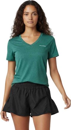 Usa Pro Dames/Dames Effen V Hals T-shirt (Bosgroen)