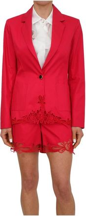 Fracomina Lange Jas - Dames - Blazers - Rood - XS - Katoen - Jassen