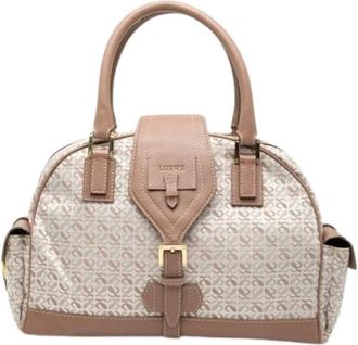 Loewe Pre-owned Handbags, female, Beige, Size: ONE SIZE Pre-owned Canvas Handbag