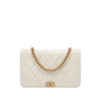 Chanel Pre-owned Wallet on Chain - Dames - Pre-owned - Wit - Maat: ONE Size Leer