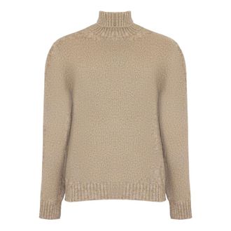 Eleventy Turtlenecks, male, Beige, Size: S Beige Wool Turtle-Neck Sweater
