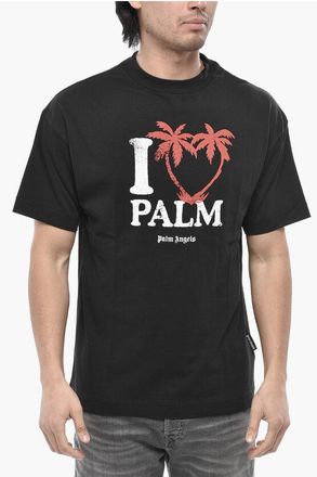 Palm Angels Crewneck T-Shirt I LOVE PALM With Print size 3xl