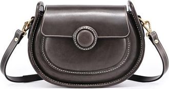 OLD TREND Begonia Genuine Leather Vintage Compact Crossbody in Grey at Nordstrom