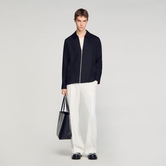 Sandro Loose-fit zip-up shirt