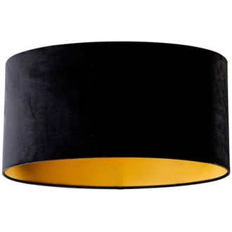 QAZQA Velvet Lampshade Black Oval 50/33/25