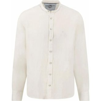 Fynch-Hatton Klassiek overhemd met lange mouwen - Heren - Overhemden - Wit - Maat: XL Linnen