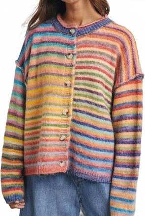 Wishlist Judy Cardigan In Rainbow Stripe