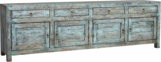 Wanderlust Deco Aparador de madera envejecido verde 240x40x70