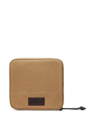 Polo Ralph Lauren logo-patch clutch bag - Neutrals