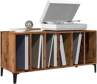 vidaXL vidaXL Mobile Porta Dischi Legno Antico 100x38x48 cm Legno Multistrato