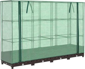 vidaXL Arriate Con Cubierta Invernadero Aspecto Rat&aacute;n 160x40x123 Cm Vidaxl