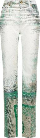 Roberto Cavalli bandana-print jeans - Green