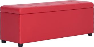 vidaXL Banco Con Espacio De Almacenaje 116 Cm Cuero Sint&eacute;tico Rojo
