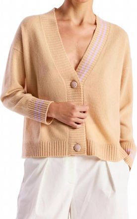 Brodie Courtney Comfy Cashmere Cardigan In Soft Camel