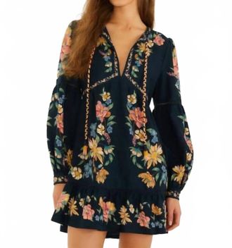 Farm Rio Womens Maira Mini Dress In Dark Blue