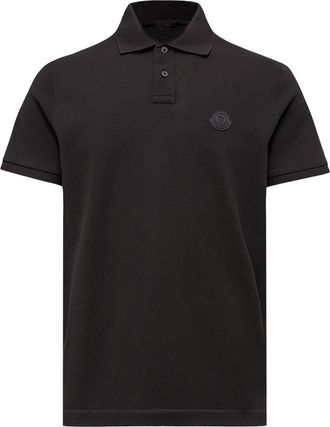 Moncler Moncler Logo Cotton Piquet Polo Shirt, Men, Black, Size: 3xl