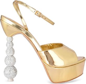 Sophia Webster 140mm Natalia crystal platform sandals - women - Leather/Leather/Leather - 38,5 - Gold