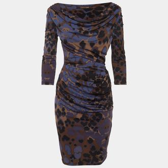 Roberto Cavalli Multicolour Animal Print Jersey Knit Mini Dress