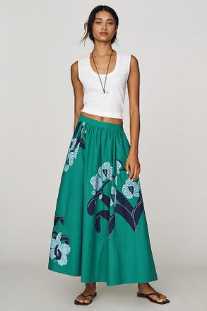Maeve Jacie Poplin Printed Maxi Skirt by Maeve