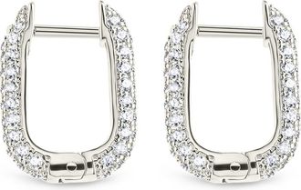 Sterling Forever Francesca CZ Rectangular Hoop Earrings