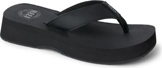 Reef Butter Platform Flip Flop in Black/Black at Nordstrom, Size 11
