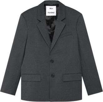 Won Hundred Frank Blazer - Heren - Blazers - Grijs - S - Leer - Jassen