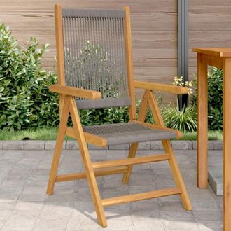 vidaXL Vidaxl - Sillas De Jard&iacute;n 2 Uds Madera Maciza Acacia Polipropileno Gris