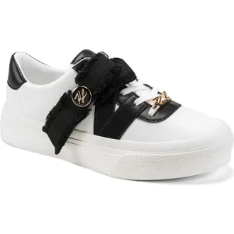 Karl Lagerfeld Greysen Platform Sneaker in Bright White/Black at Nordstrom, Size 8.5
