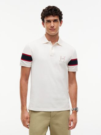 Tommy Hilfiger Mens Regular Fit Embroidered H-Logo Polo - Ivory Petal - XXL
