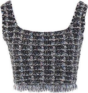 8 by YOOX TWEED COTTON BLEND SLEEVELESS TOP